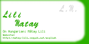 lili matay business card